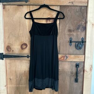 Elegant Black Velvet Dress/cute slip dress with velvet accents size M